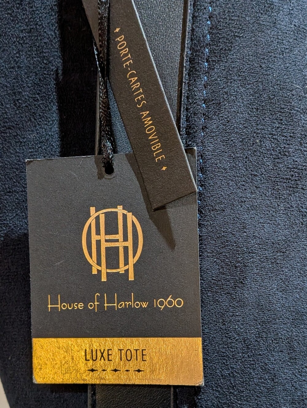 House Of Harlow 1960 NWT Luxe Tote, Shoulder Bag Dark Blue - Picture 7 of 13